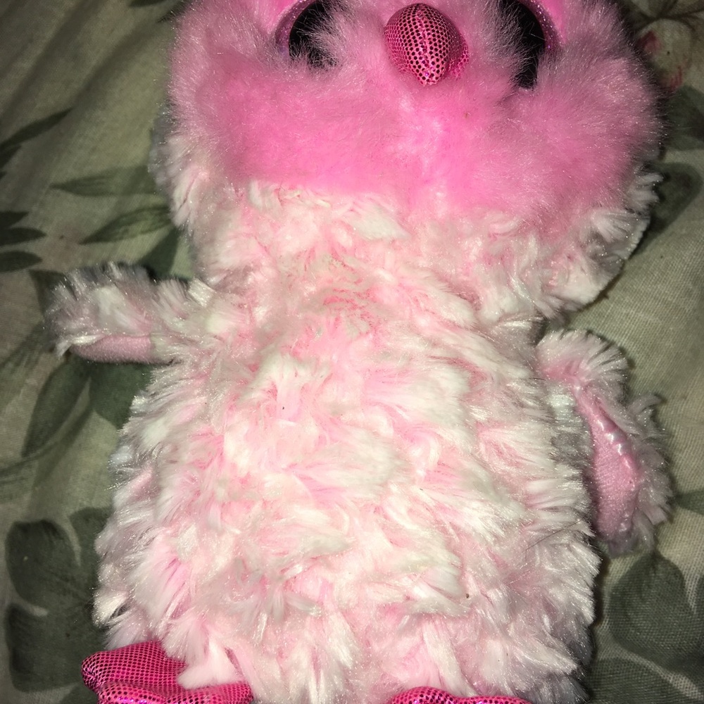 Pink owl beanie boo collectible stuffed animal